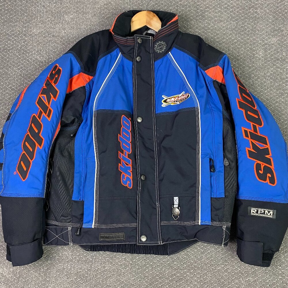 Ski-Doo Team Bombardier Rotax RPM Snowmobile Racing Jacket Men's Medium Blue